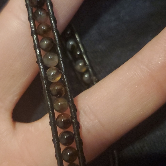 New Scenic Dendritic Agate Ball Open Unisex Bracelet. - Picture 4 of 8